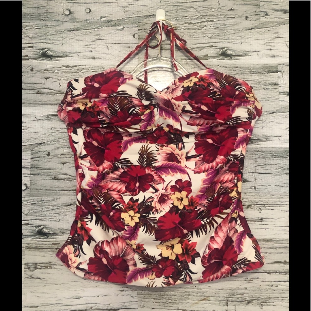 HEAT floral swim tank that ties at neck